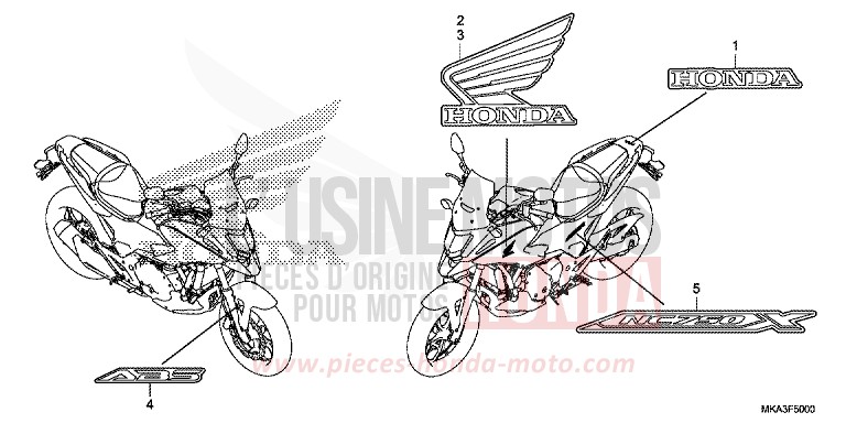 MARQUE/RAYURE de NC750X "Méca" SWORD SILVER METALLIC (NHA95) de 2017